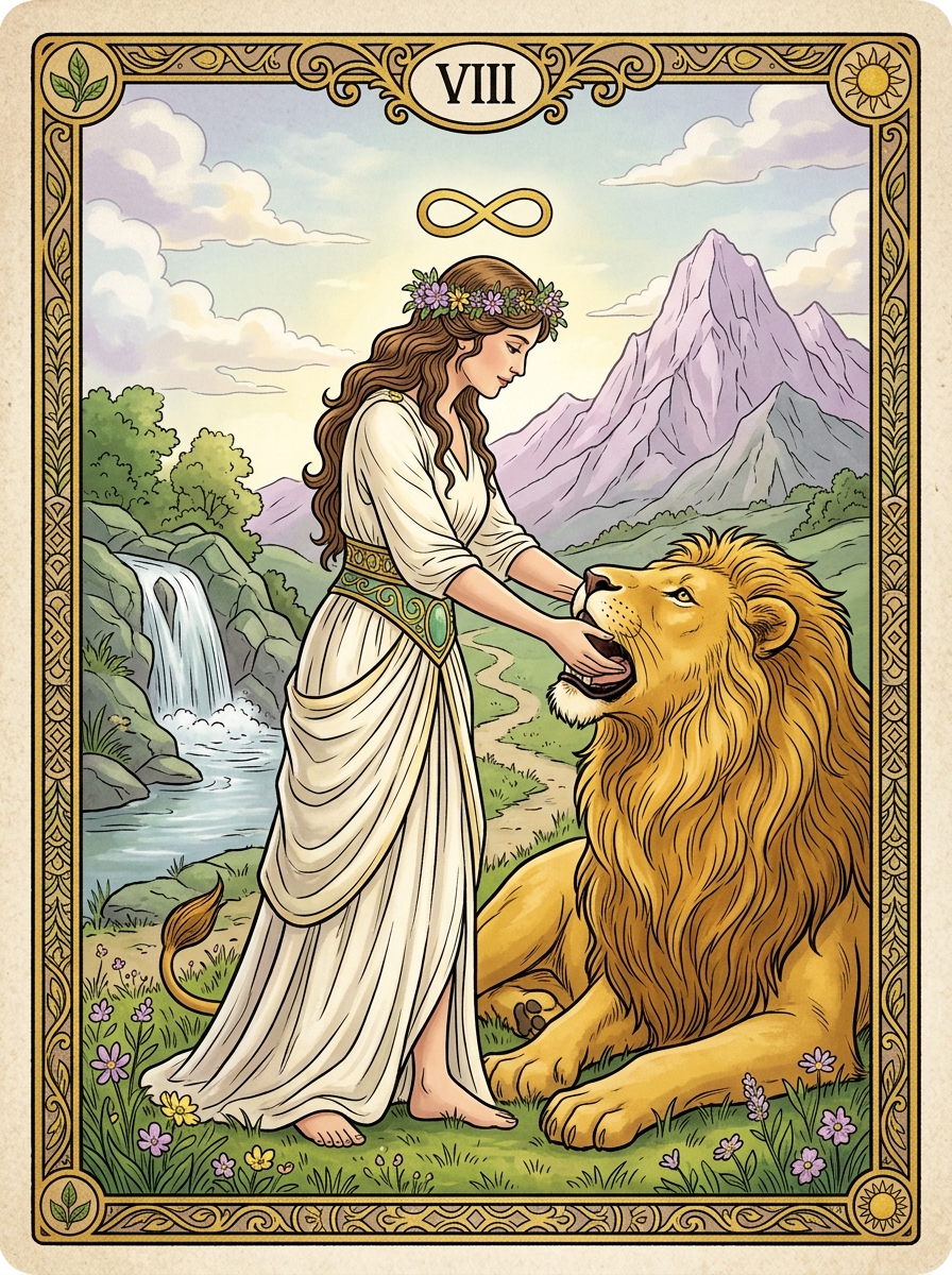A Força no Tarot — significado no amor, carreira e conselho