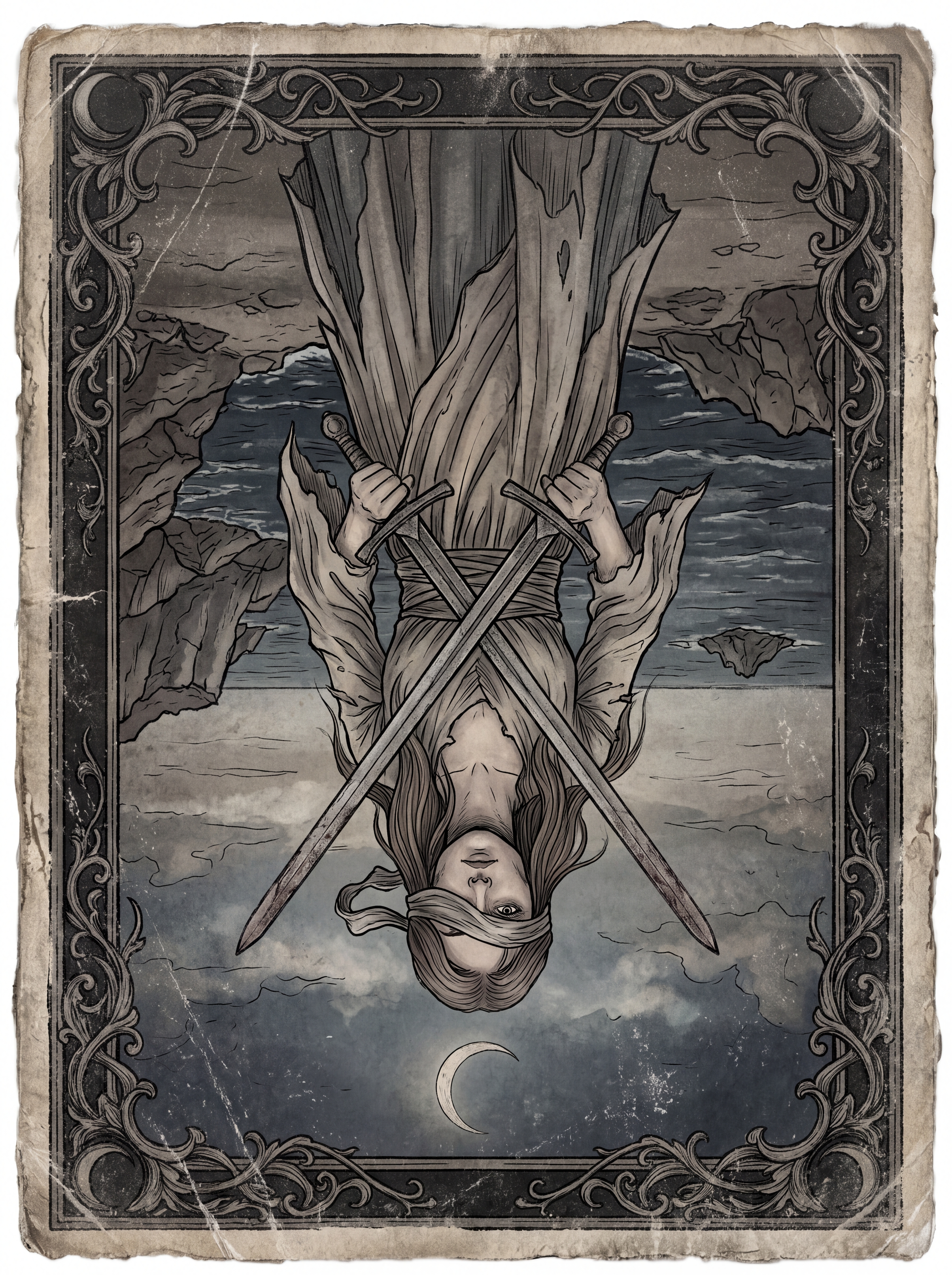Dois de Espadas no Tarot — significado no amor, carreira e conselho — reversed