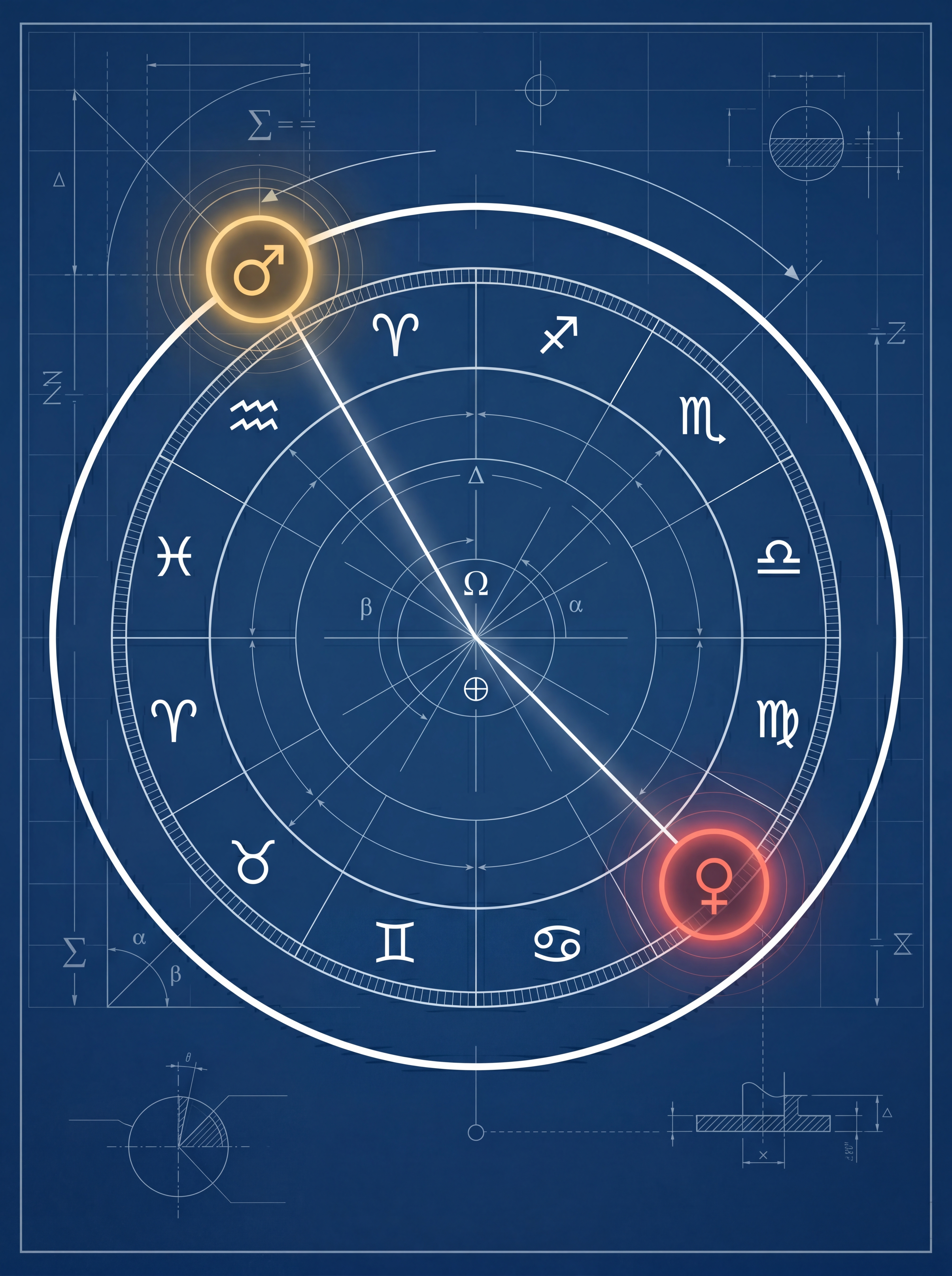 Oposição (180°) — diagram